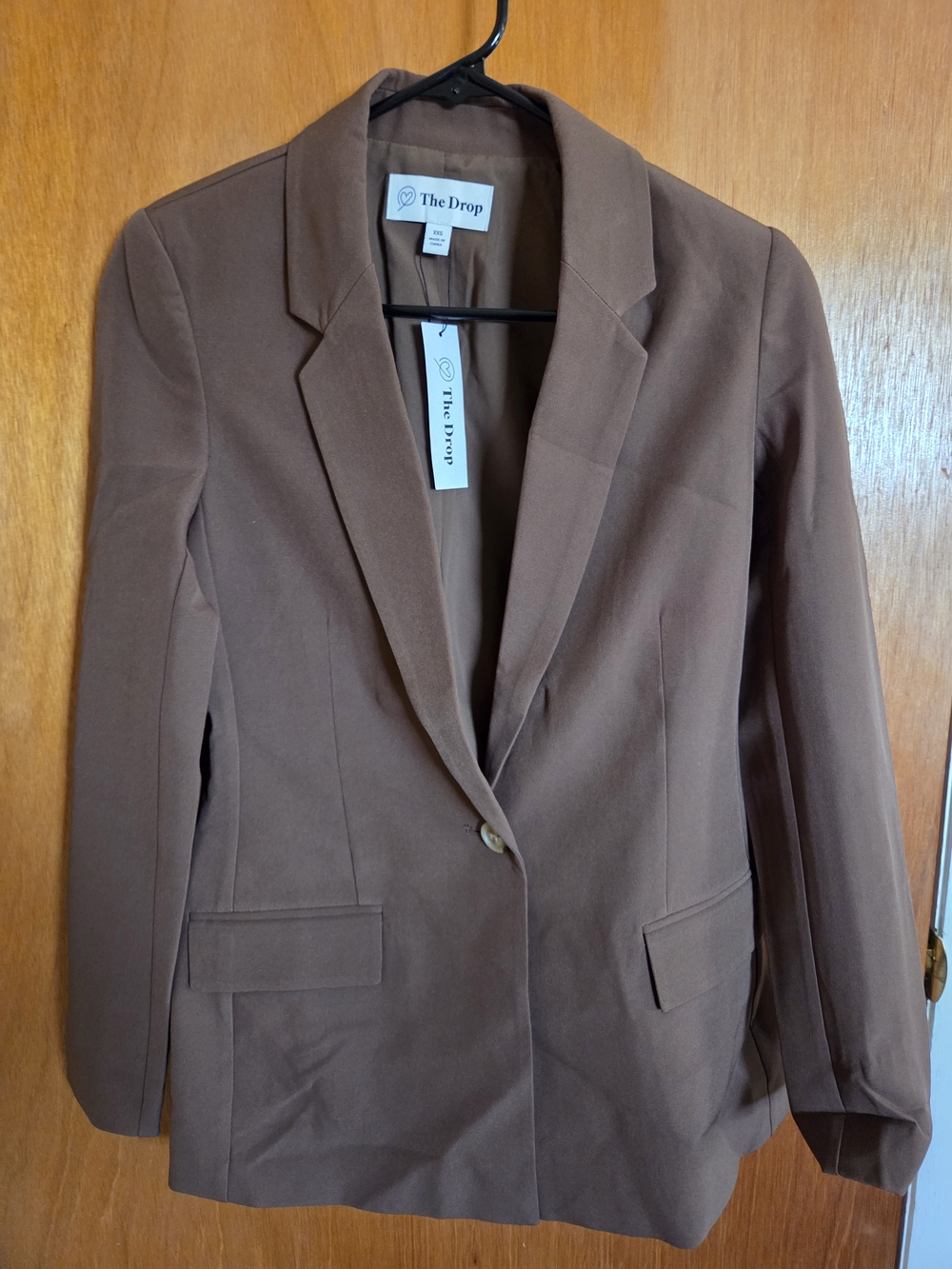 The Drop Women's Chestnut Single-Button Blazer